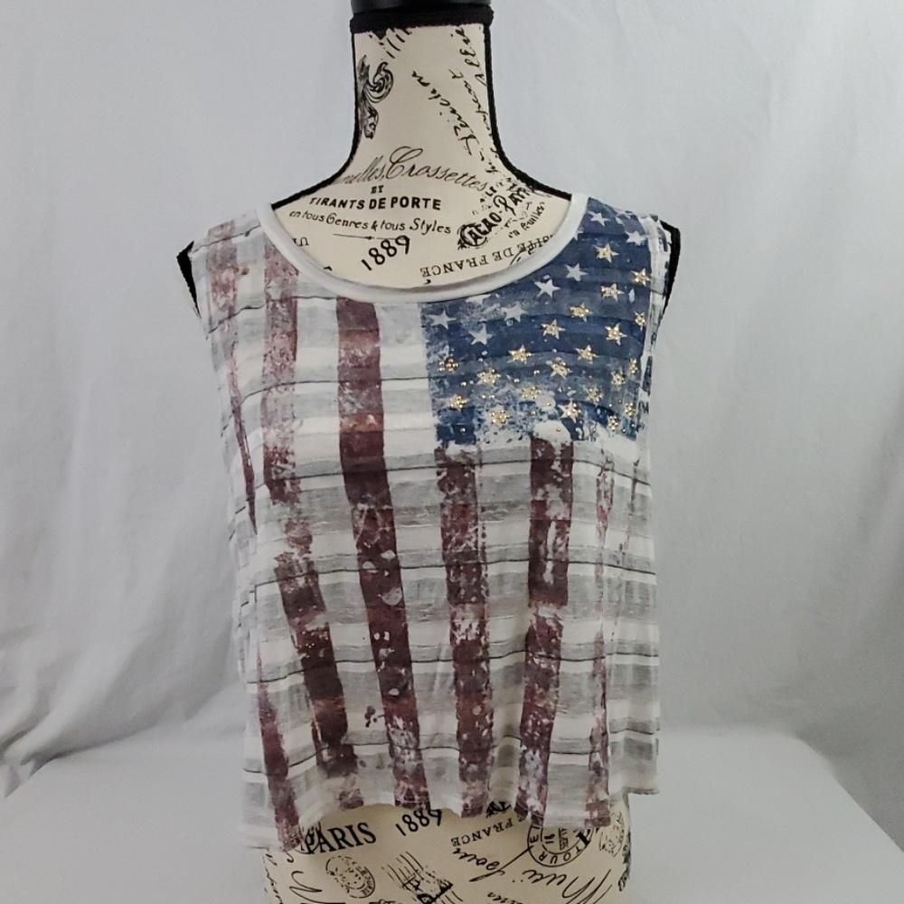 Chocolate/Tank Top/American Flag/Size: Large (587)